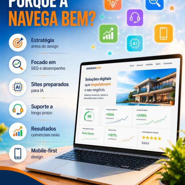 Não criamos apenas websites.
Criamos soluções digitais pensadas para gerar resultados: estratégia, SEO, desempenho, IA, suporte e design mobile-first.

We do not just create websites.
We create digital solutions designed to generate results: strategy, SEO, performance, AI, support and mobile-first design.

🌐 navegabem.com

#webdesign #seo #marketingdigital #inteligenciaartificial #empresas