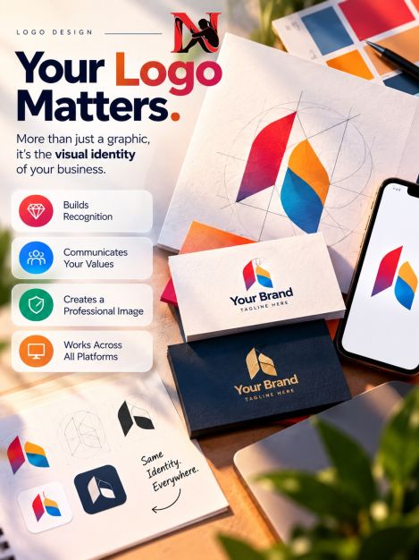 Your logo is more than just a graphic, it’s the visual identity of your business.

It’s often one of the first things people notice and one of the elements they remember. A well-designed logo helps communicate your brand’s personality, values and professionalism while creating a consistent identity across your website, social media, business cards and other communication materials.

A strong logo should be distinctive, versatile and easy to recognise, whether it appears on a large screen or a small mobile icon.

Your business has an identity. Make sure your logo represents it.

#logodesign #brandidentity #branding #graphicdesign #navegabem