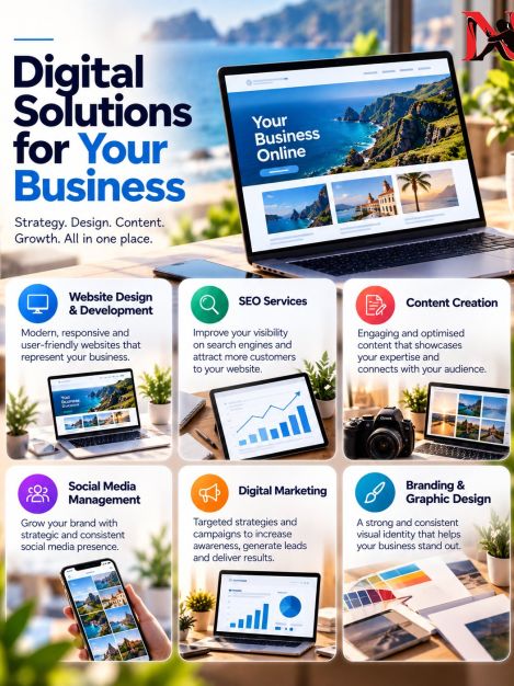 Your business deserves more than just an online presence, it deserves a digital strategy that works.

At Navega Bem, we provide complete digital solutions to help businesses build a strong, professional and consistent presence online. From modern and responsive websites to SEO, content creation, social media management, digital marketing, branding and graphic design, we bring everything together to support your business growth.

Strategy. Design. Content. Growth. All in one place.

#navegabem #webdesign #digitalmarketing #socialmedia #branding