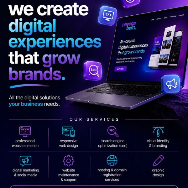 Your brand deserves more than just a website — it deserves results 🚀
We create digital experiences that attract attention, build trust and turn visitors into clients.
 From design to strategy, everything is built to grow your business.
Ready to stand out online?

👉  navegabem.com
#webdesign #digitalmarketing #seo #branding #businessgrowth