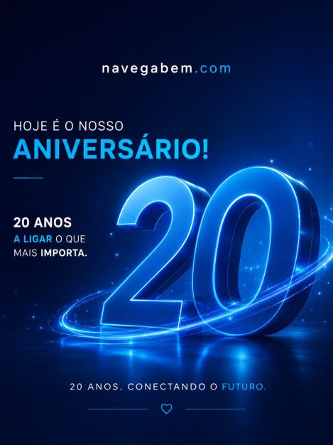 🇵🇹 20 ANOS A LIGAR O QUE MAIS IMPORTA 💙

Hoje celebramos 20 anos de história, evolução e muitas ligações criadas ao longo do caminho.
Duas décadas a acompanhar a tecnologia, a inovar e, acima de tudo, a aproximar pessoas através de soluções de Internet, Televisão e Telefone.
Este aniversário também é de todos os que fizeram e continuam a fazer parte da nossa história — clientes, parceiros e equipa. Obrigado pela confiança ao longo destes 20 anos!
Olhamos para o futuro com a mesma vontade de continuar a evoluir, inovar e a estar cada vez mais próximos.
20 anos depois, continuamos ligados ao que realmente importa. 🚀

🇬🇧 20 YEARS CONNECTING WHAT MATTERS MOST 💙

Today we celebrate 20 years of history, growth and countless connections built along the way.
Two decades keeping pace with technology, innovating and, above all, bringing people closer through Internet, Television and Telephone solutions.
This anniversary also belongs to everyone who has been and continues to be part of our journey — our customers, partners and team. Thank you for your trust throughout these 20 years!
We look to the future with the same determination to keep evolving, innovating and staying closer than ever.
20 years later, we’re still connected to what truly matters. 🚀
.
#navegabemwebdesign #20years #anniversary #technology #internet #connectivity #madeira